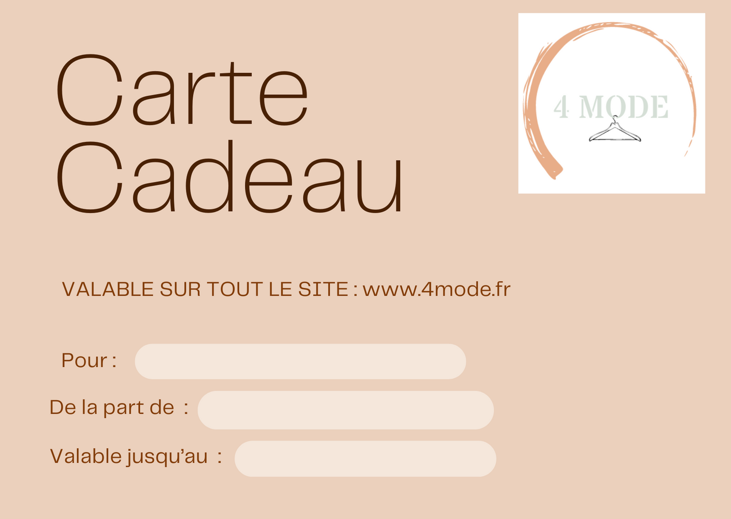 CARTE CADEAU 4 MODE