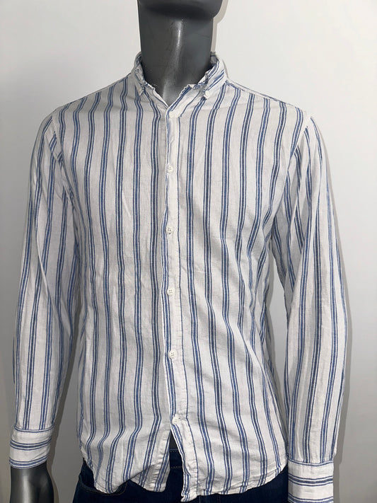 CHEMISE A RAYURE - BLANC ET BLEU - HOMME